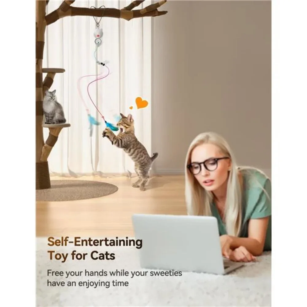 Interactive Cat Toys for Indoor Cats, 2 in 1 Automatic Laser Teaser